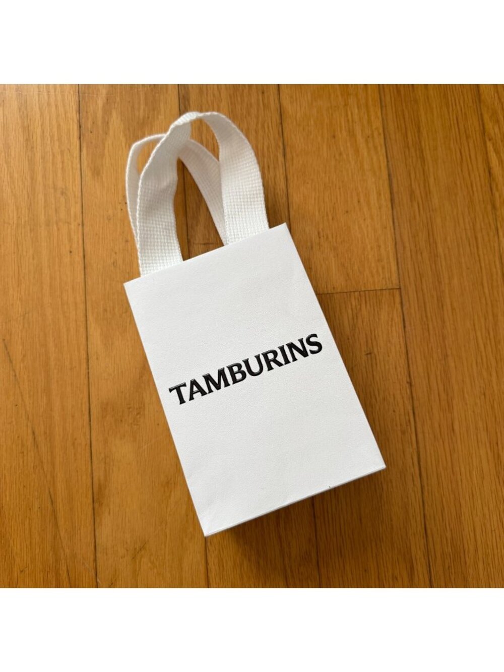 Auth Tamburins Korea White Black Paper Shopping Gift Bag  Sz XS 4.5x6.5x2.25